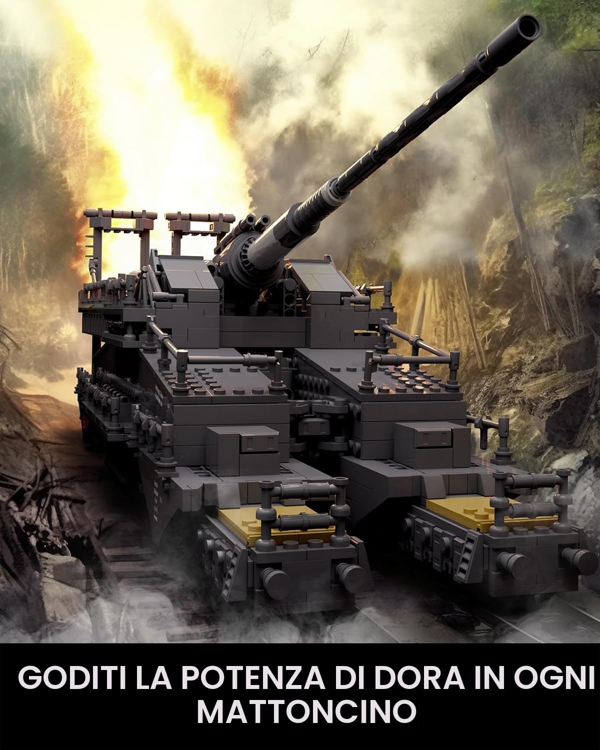 Nifeliz Dora Cannone ferroviario della 2° guerra mondiale da costruire, modellino da collezione dell’artiglieria pesante tedesca, kit da costruzione da 2355 pezzi, regalo per uomini adulti