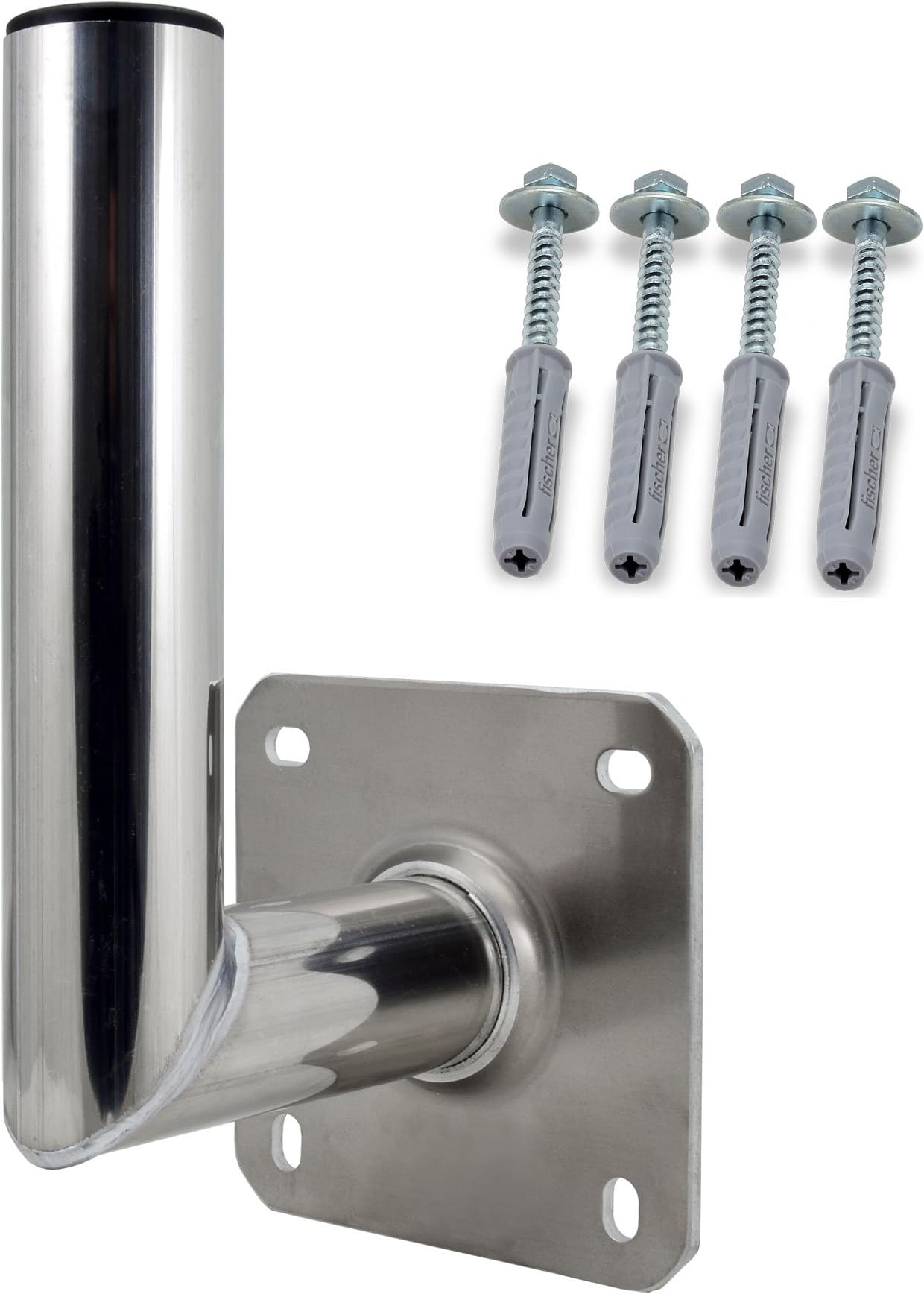 Satix wall mount bracket support 15 cm for satellite antenna dish with Mounting screws Aluminium