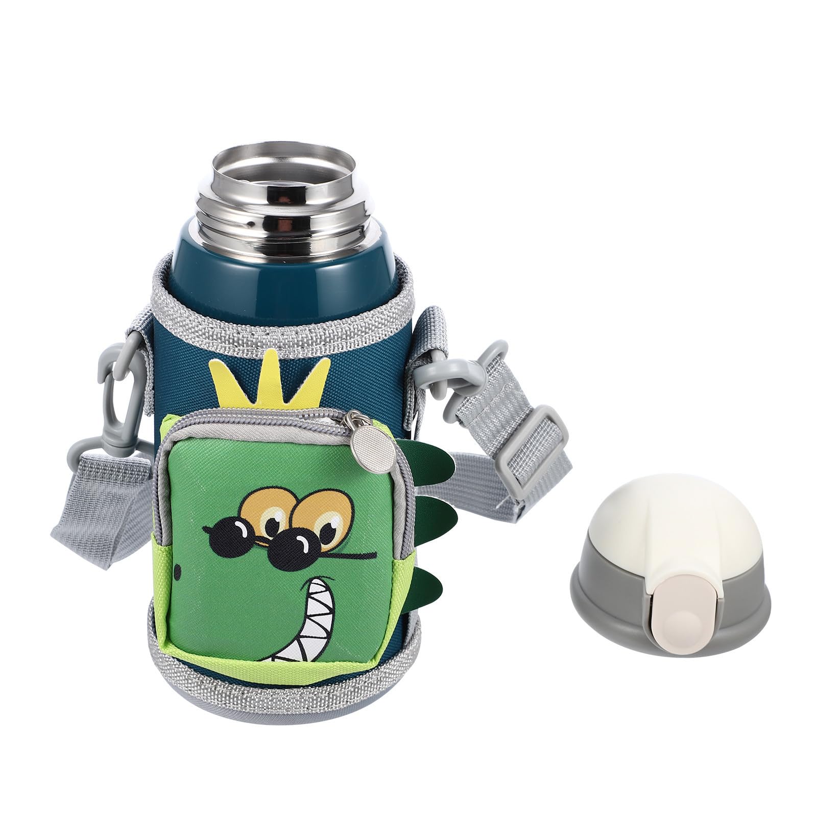 Isolierte Kindertrinkflasche 550ml aus Edelstahl mit Auslaufsicherem Deckel und Lebensmittelechtem Silikonstrohhalm Robust und Tragbar als Geschenk