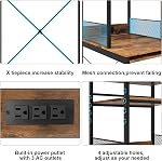PUNCIA 4-Tier Mini Réfrigérateur Stand avec Power Outlet Bar Coffee Organizer -Cafetière avec réfrigérateur Space, Armoire de réfrigérateur haut de gamme & Micro-ondes étagère Bakers Rack pour cuisine Dorm Pantry Appartement