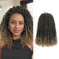 Vista 8 de 6 paquetes de cabello de ganchillo Goddess Locs, 18 pulgadas de trenzas de ganchillo rectas Faux Locs, extensiones de cabello sintético suave rizado