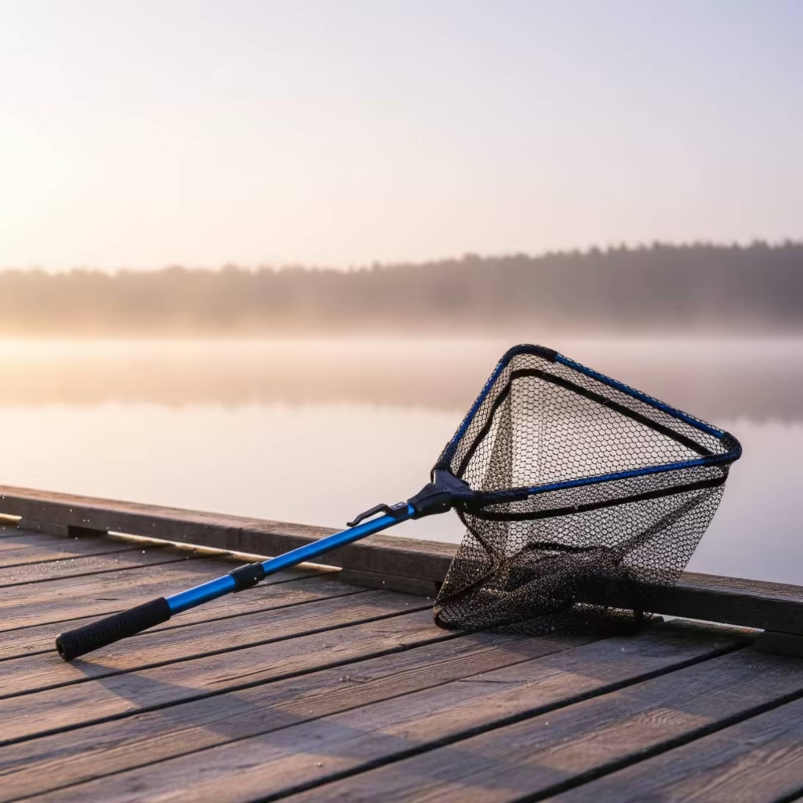 Rete da Pesca Set Rete da Sbarco Guadino Triangolare Pieghevole con Manico Telescopico in Lega di Alluminio E Pinze con Impugnatura Antiscivolo con
