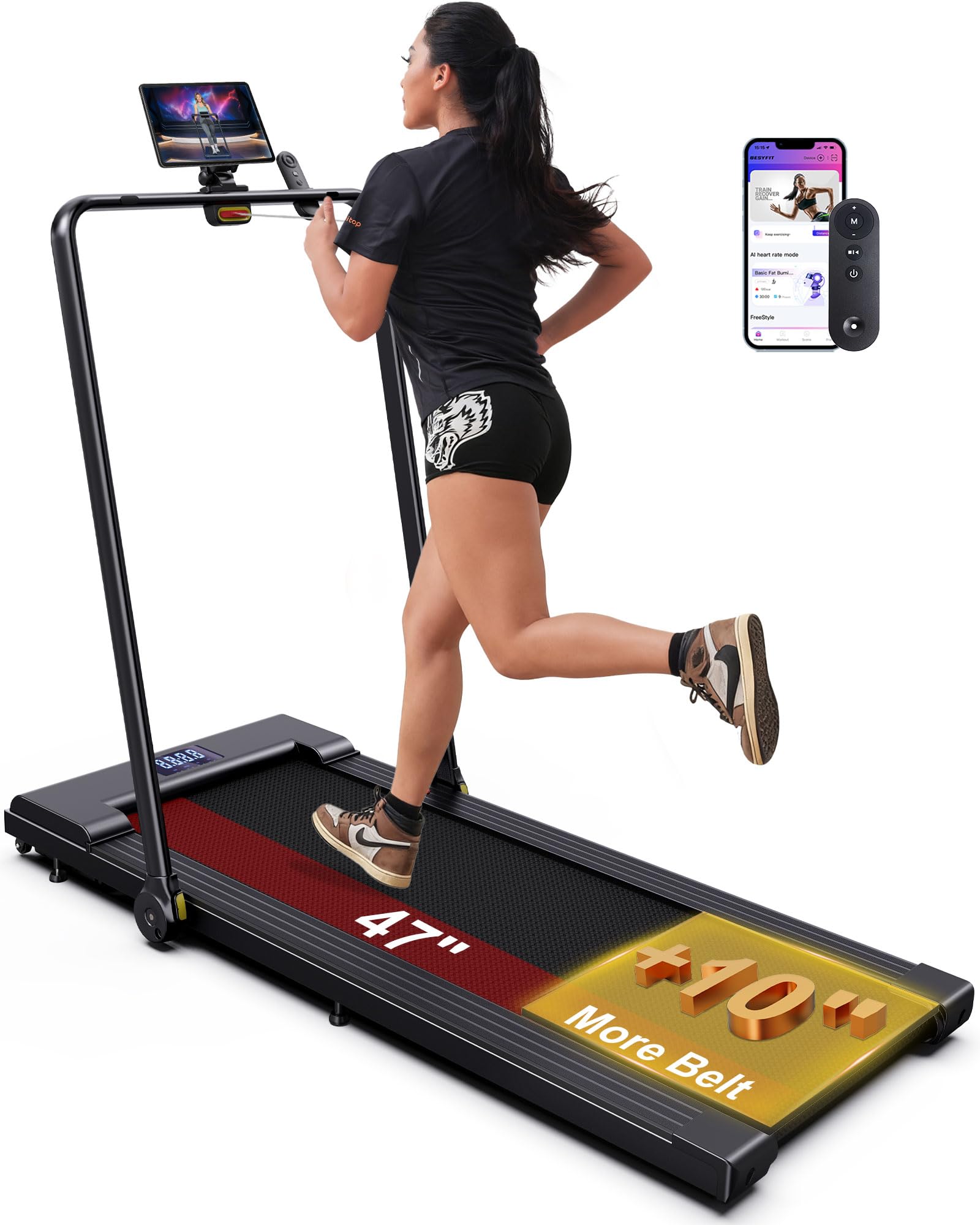 Amazon | Lichico ウォーキングパッド トレッドミル ハンドルバー付き