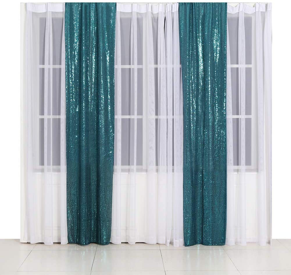 2Pieces Sequin Backdrop 2ftx8ft(60x243cm) Shiny Seamless Photo Booth Curtain for Party Wedding Decoration Photo Background, Iridescent — view 40