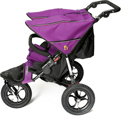 purple double stroller