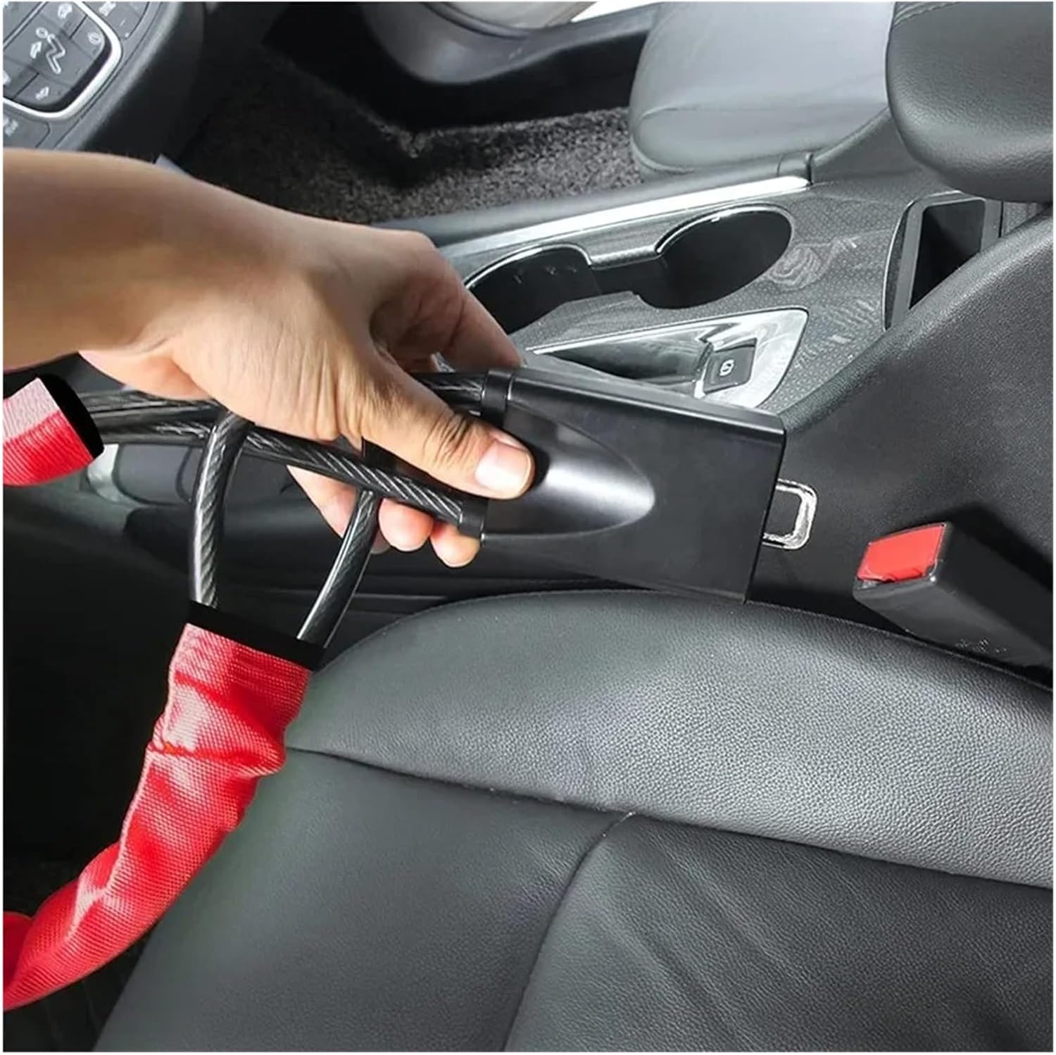 Car Steering Wheel Lock with Fit for Seat Belt Buckles Sturdy Lock Universal Theft Prevention Device Lock Truck SUV Van RV(Yellow)