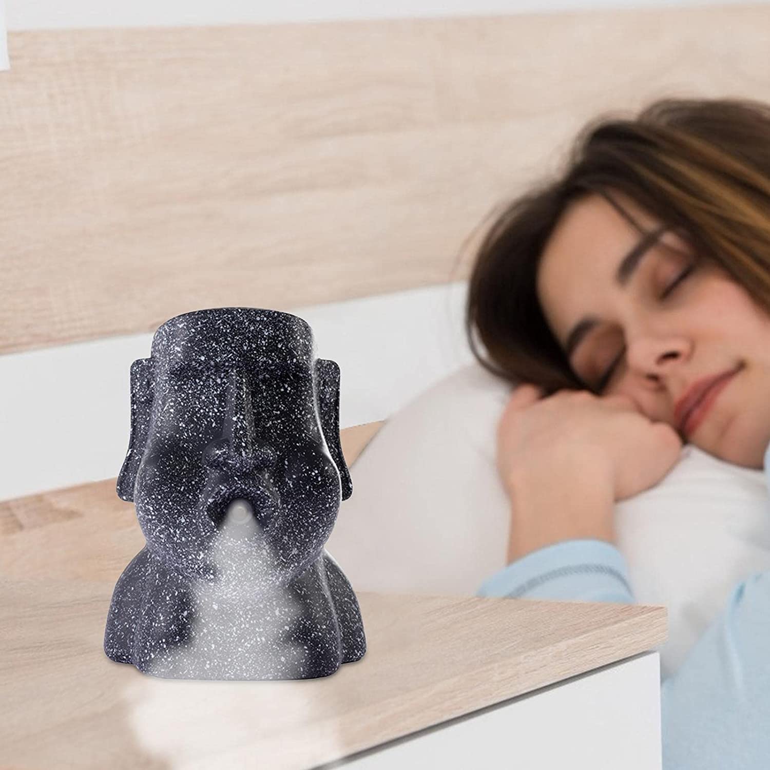 Urban Sajavaat Air Humidifier for Room & Aroma Diffuser, Revival Island Moai Humidifier Cool Mist Generator, Auto Shut-Off, 2 Mist Modes, Super Quiet (Grey)