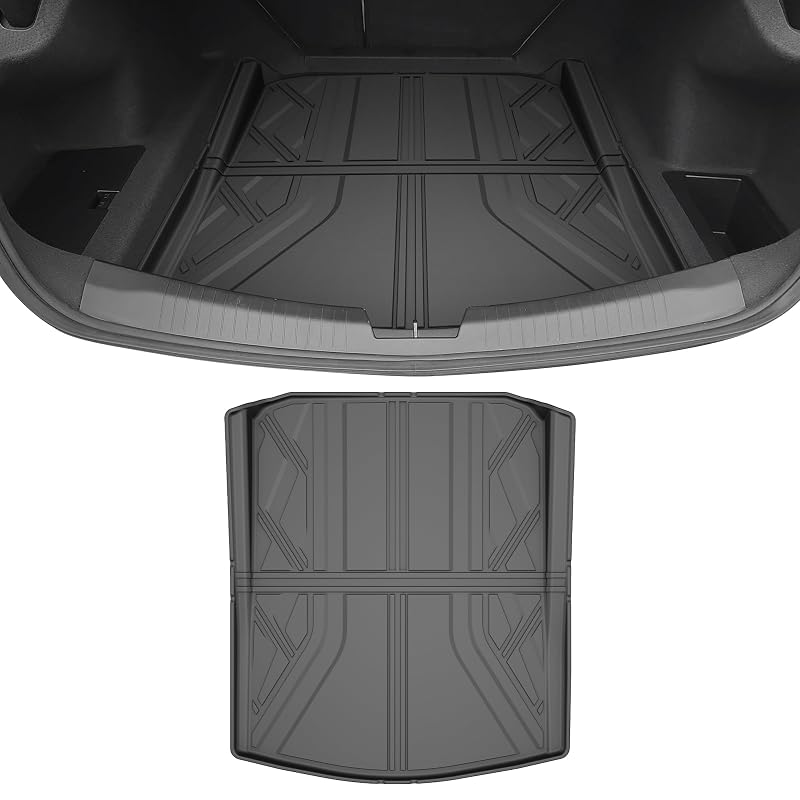 Forro de porta-malas em TPE para Cadillac CT5 e CT5-V 2020–2026, preto, com borda elevada e superfície antiderrapante