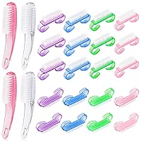 Vista 1 de 24 cepillos de uñas con agarre de mango, cepillo de uñas de varios colores, cepillos de limpieza para uñas de dedos de los pies, cepillos