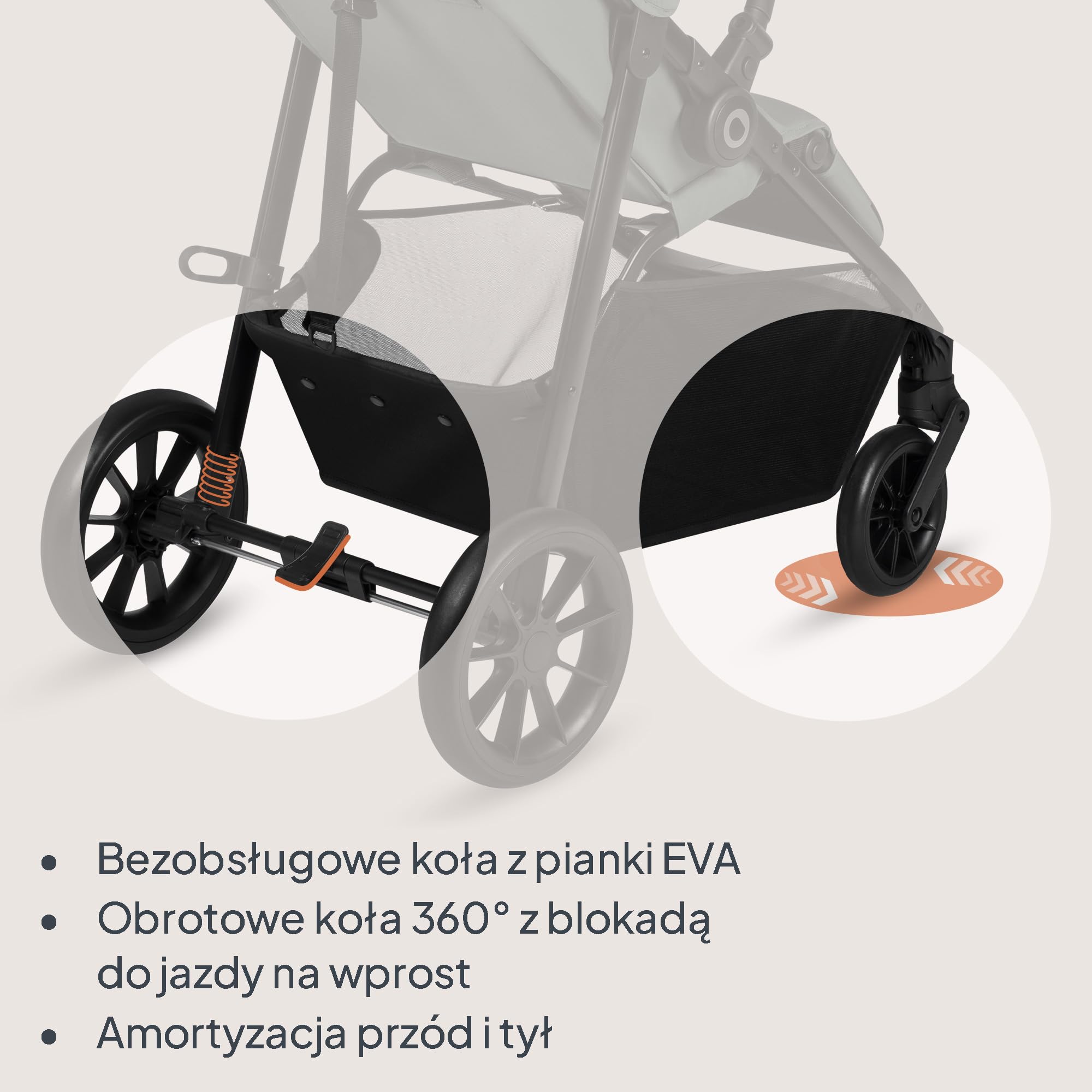 Lionelo Emerald Buggy do 22 kg, 6 miesięcy – 4 lata, koła EVA 360° ze sprężyną, składane jedną ręką, powierzchnia do leżenia 91 cm z regulowanym oparciem, wodoszczelny daszek UPF50+, duży koszyk na