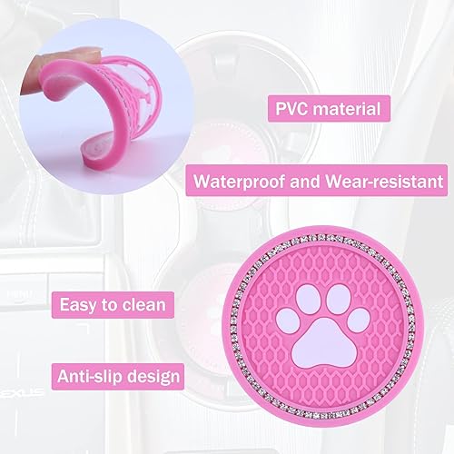 Miniatura 4 de JUSTTOP 2 portavasos de coche con diseño de pata de cristal, universal, antideslizante, para automóvil, accesorios interiores de automóvil, color