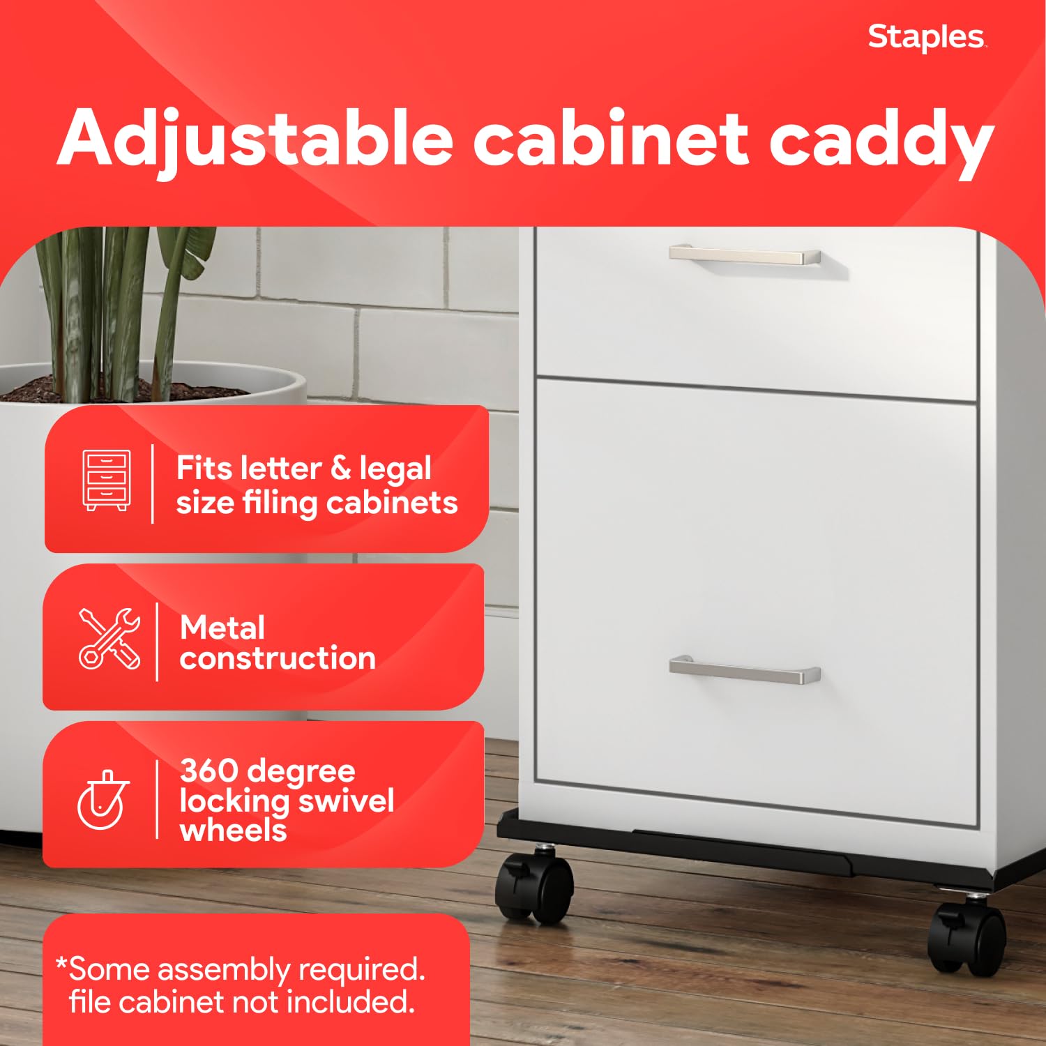 Staples Adjustable file Caddy, nero (52140)