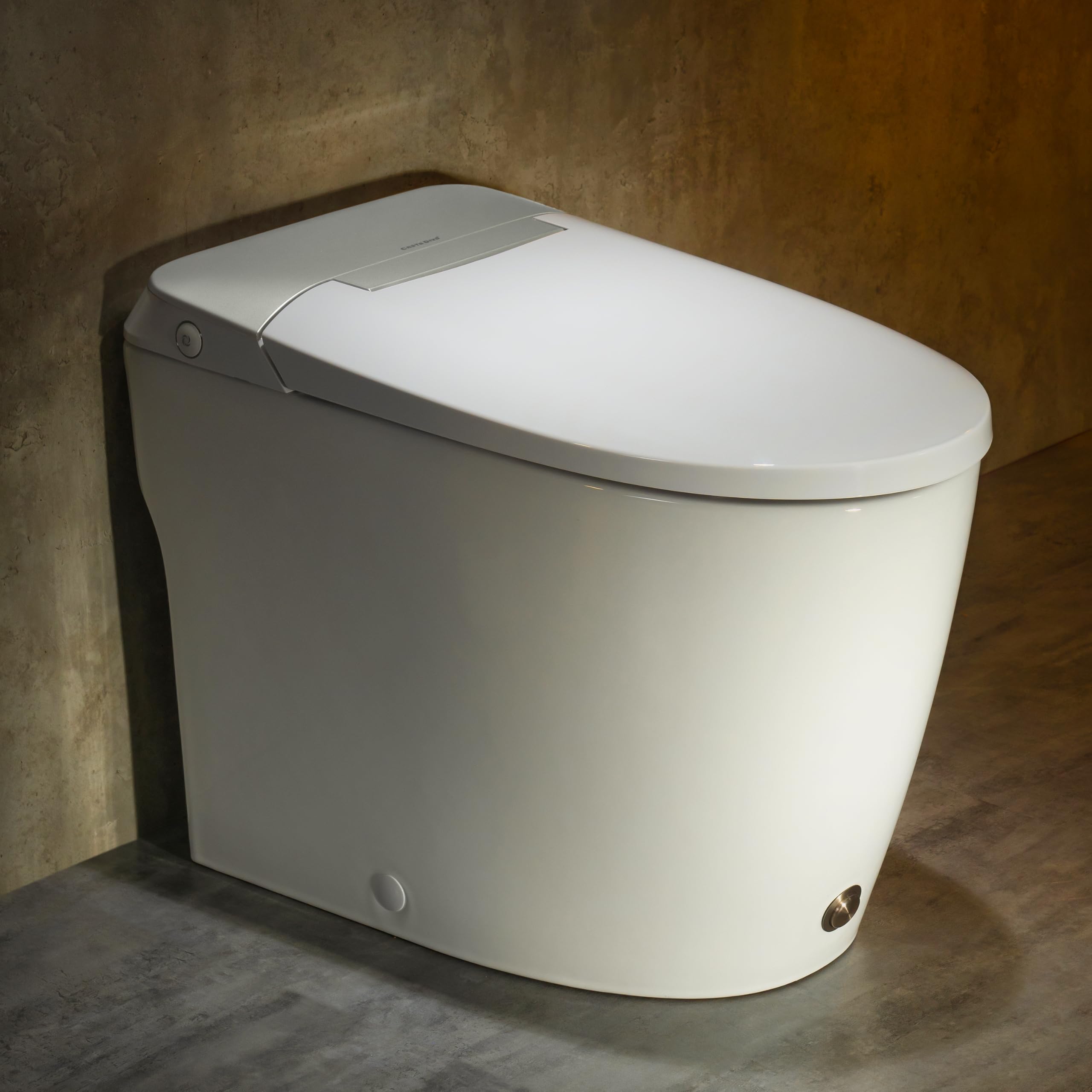 Casta Diva One Piece Toilet with 17.2" ADA Comfort Chair Height Seat,Silver