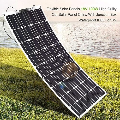 Miniatura 6 de fangzi Paneles solares flexibles 18 V 100 W Panel solar de coche de silicio monocristalino con caja de conexiones impermeable IP65 para RV