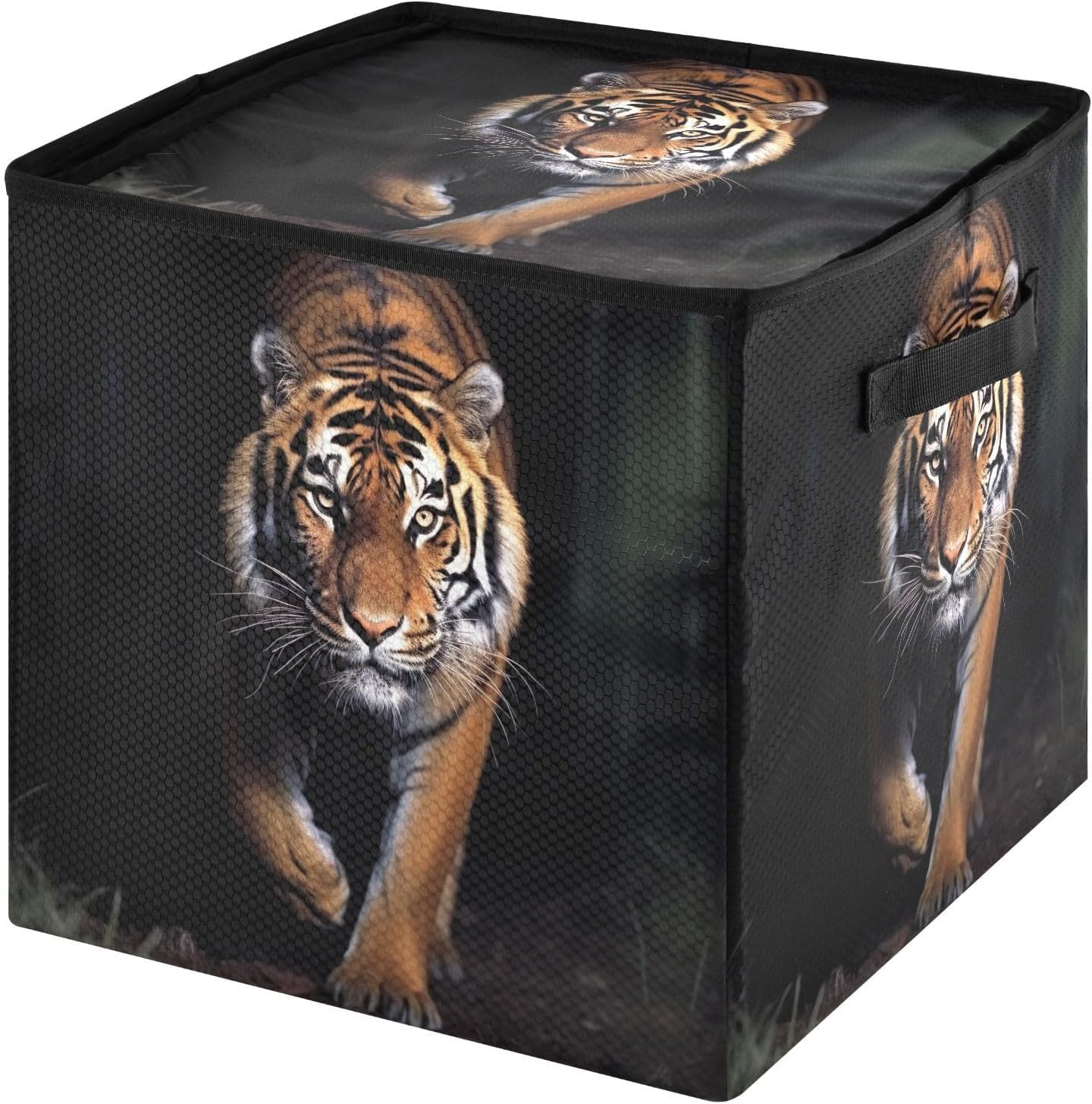 Tiger 13 Inch Christmas Ornament Storage Box with Lid - Holiday Decor Storage Containers, Stores 64 Ornaments, 3 Inch Cube Compartments