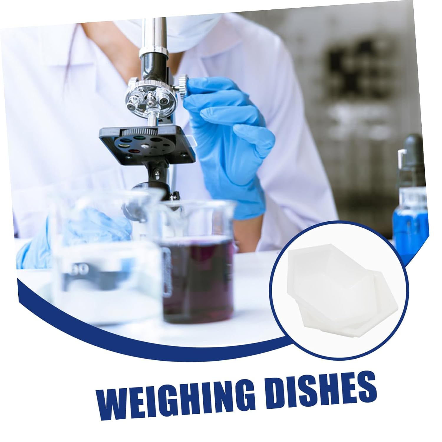 GLEAVI 10pcs Lab Weighing Trays Weighing Pans Measuring Weigh Boats Sample Trays Weighting Dishes