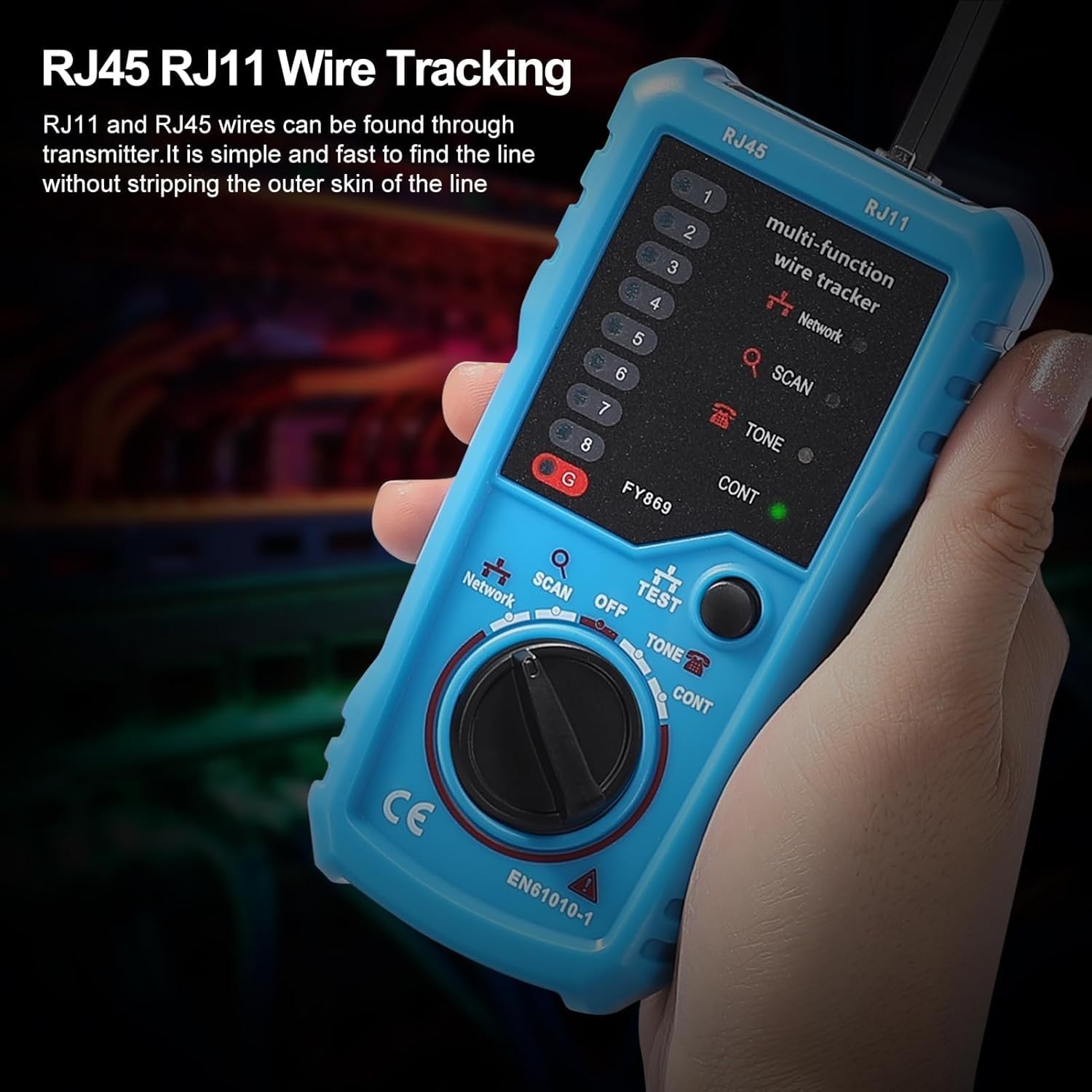 XIKKART Lan Tester with Wire Tracker, Tester, Cable Tracker, RJ11 RJ45 Line Finder Cable Tester for Network LAN Ethernet Cable Collation, Phone Telephone Line Tester with 2X 9V Batteries(Multicolor) 2