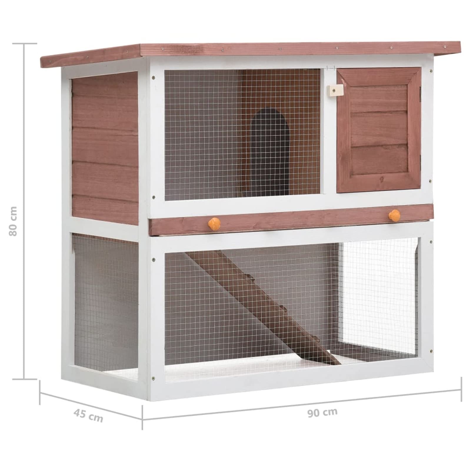 Jaula conejera con 1 Puerta, MOONAIRY Jaula Cobaya, Jaulas para Conejos, Jaula Hamster, Casa Conejo, Casita Conejo, Nido Conejo, Madera marrón