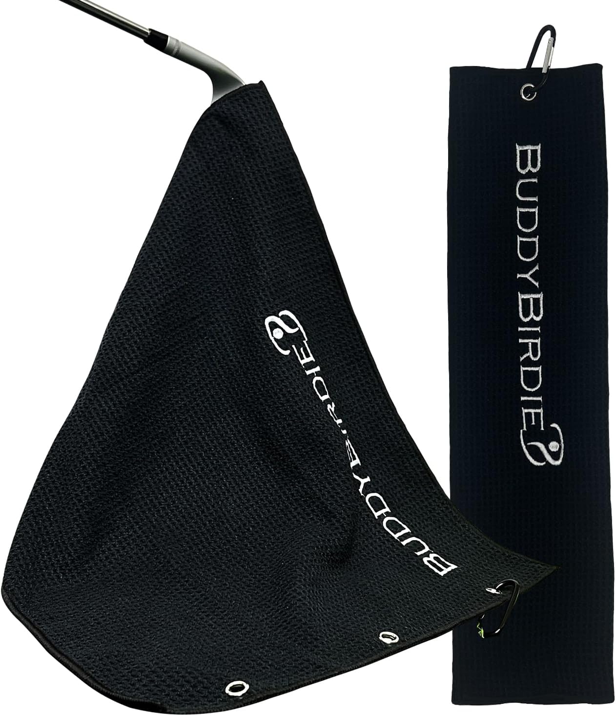 Magnet-it 三つ折りゴルフタオル マイクロファイバーワッフルパターンポケット 工業用強度 マグネット 強力ホールド ゴルフバ