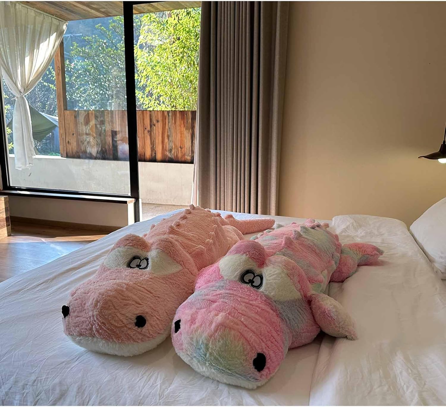 Hofun4U Alligator Plush Pillow, 67 inch Alligator Stuffed Animal, Home Decoration Christmas Valentine’s Birthday Gift for Boys Girls Adults Kids (Pink)