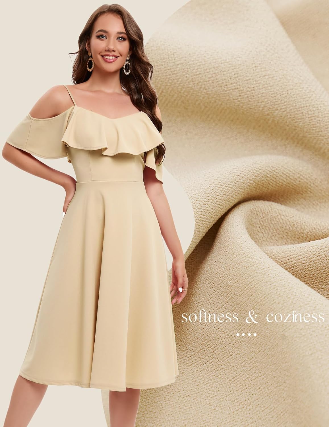 Bbonlinedress Womens Off The Shoulder Cocktail Dress, Formal Wedding Guest Prom Party Homecoming Graduation A-line Midi Dress - Image 4