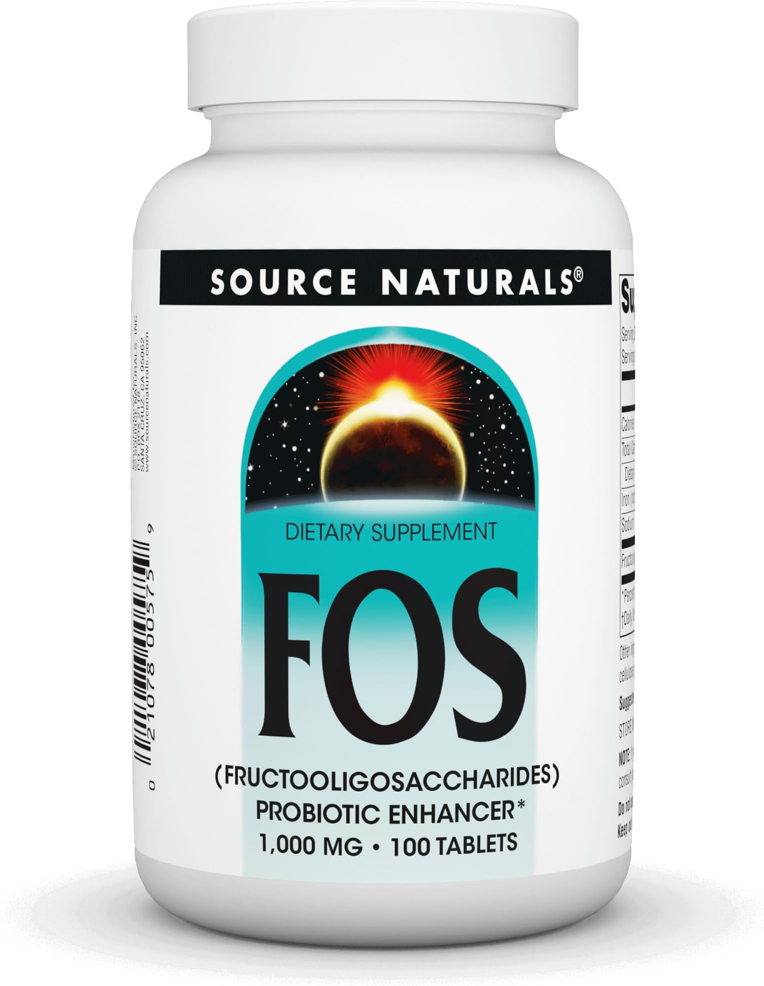 Fos 1000Mg Probiotic Enhancer Prebiotic Supplement Natural 100 Tablets Multi