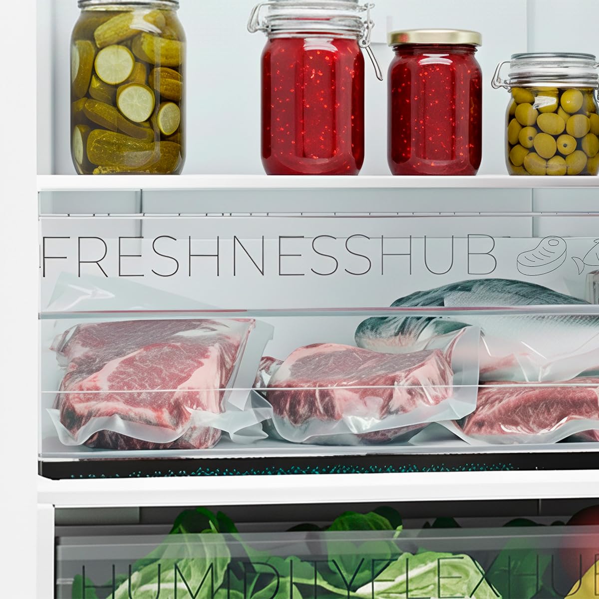 Cecotec Frigorifero Combinato con Dispenser Acqua 322L Bolero CoolMarket Combi 322i WD Inox D. Altezza 185,5cm, Larghezza 59,5cm, Tecnologia Multi Airflow, HumidityFlex HUB, LED Interno