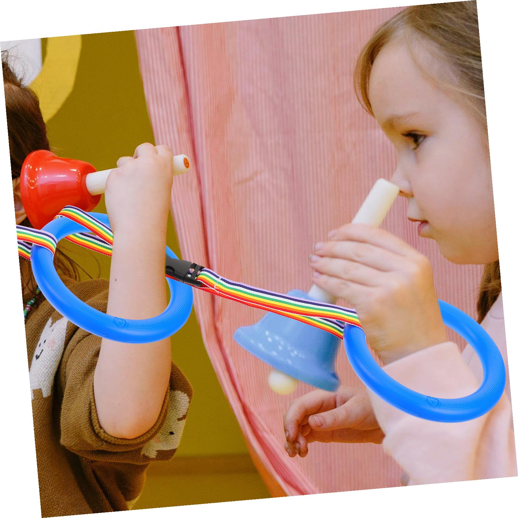 12 piezas Cuerda de Seguridad Infantil con Asas Redondas Desmontables y Anillas Plásticas Correa para Paseos y Actividades Escolares Protección Grupo para Guardería y Exterior