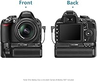 Vista 8 de Neewer Reemplazo de agarre de batería vertical profesional para cámara digital Nikon D3100/D3200/D3300/D5300 SLR, funciona con 1 o 2 baterías EN-EL14