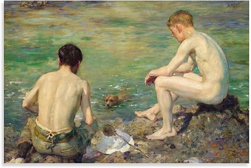 Miniatura 9 de Henry Scott Tuke, Three Partners, impresión de póster artístico, arte vintage, arte de pared en lienzo, impresión artística famosa, póster de