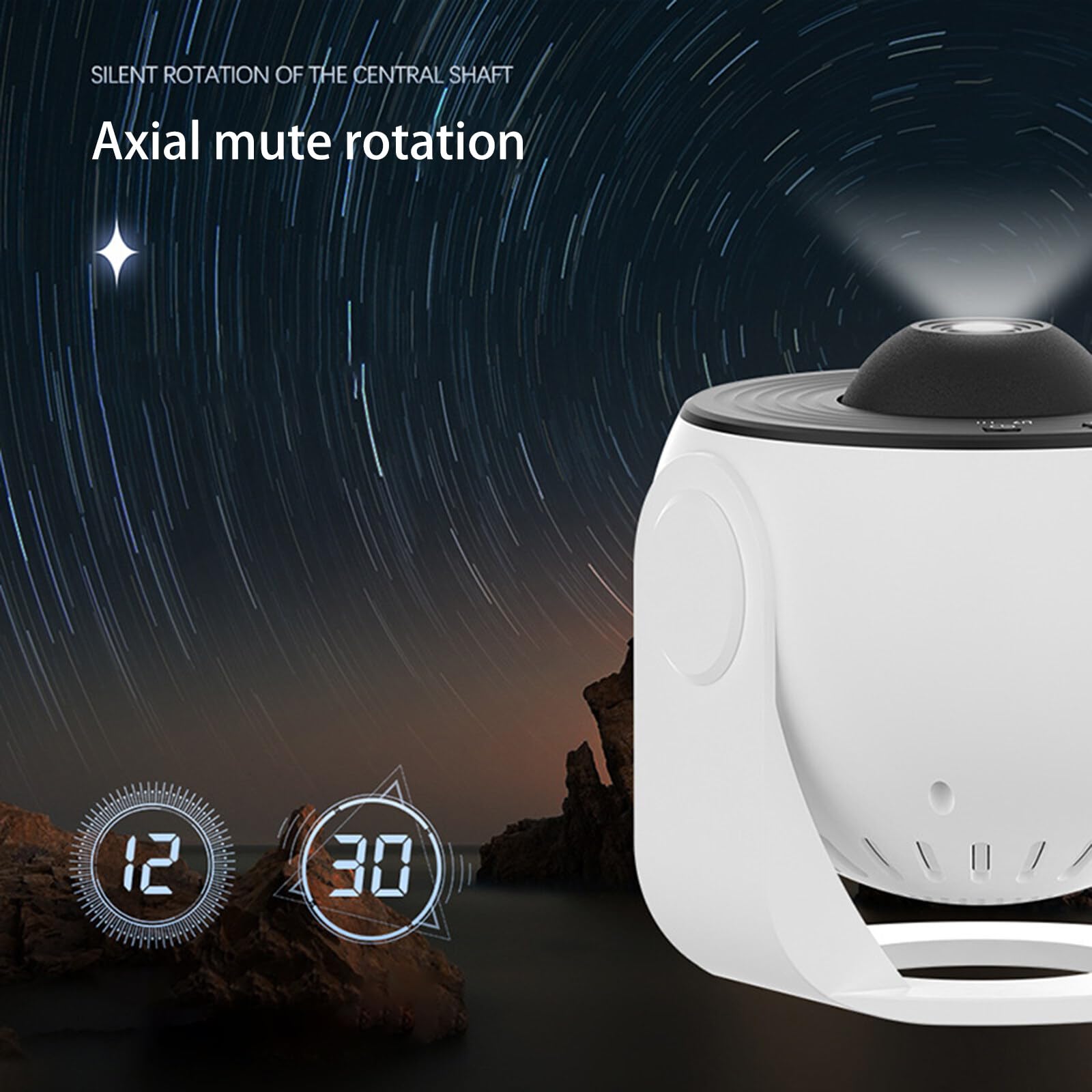 FAMKIT Sternenprojektor, USB-Aufladung Heimplanetarium, HD-Fokusprojektion, 12 Ersatzscheiben, realistisches Galaxielicht, Schlafzimmer/Wohnzimmerdecke