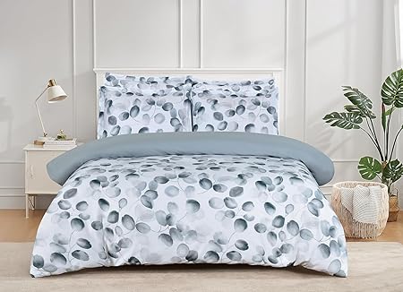 Majestic Giftware Madison Linen 4 Pcs Full Size Duvet Bedding Set (BL507-F-4pcs) Easy Care - Mirage 300 TC 100% Cotton Sateen | 1 Fitted Sheet, 1 Duvet, 2 Pillowcases - Ritz Collection