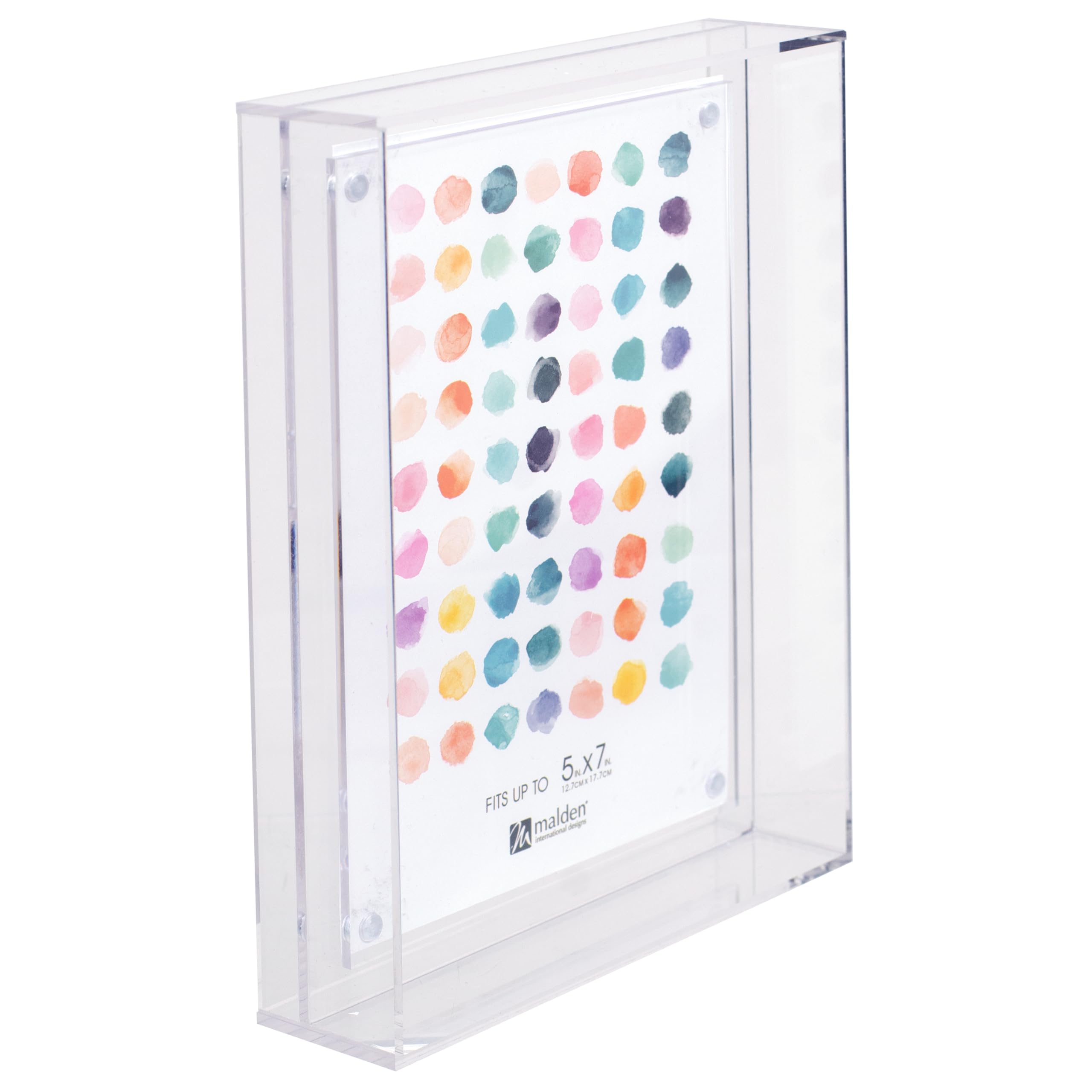 Malden International Designs 5x7 Clear Acrylic Magnetic Shadowbox Picture Frame