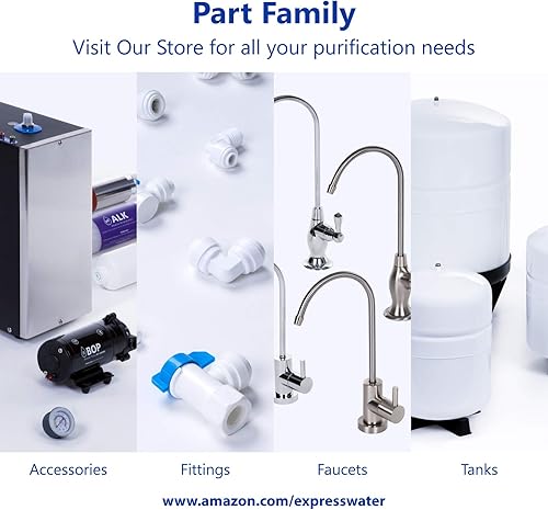 Miniatura 6 de Express Water Grifo de filtro de agua cromado moderno - Grifo de agua potable - Sistema de filtración de ósmosis inversa y grifo de bebidas para