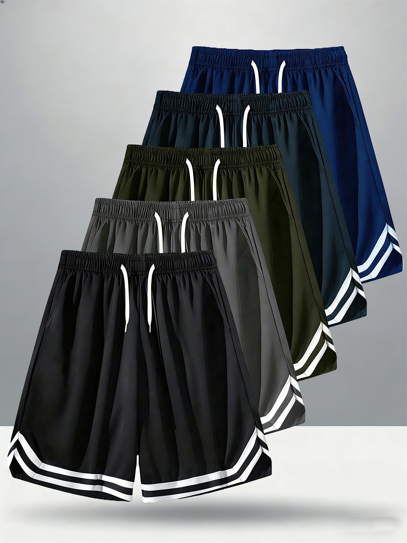 1 paquete de pantalones cortos casuales de baloncesto para hombre, pantalones cortos de secado rápido para correr, ropa de calle, pantalones cortos atléticos para gimnasio, lavables a máquina