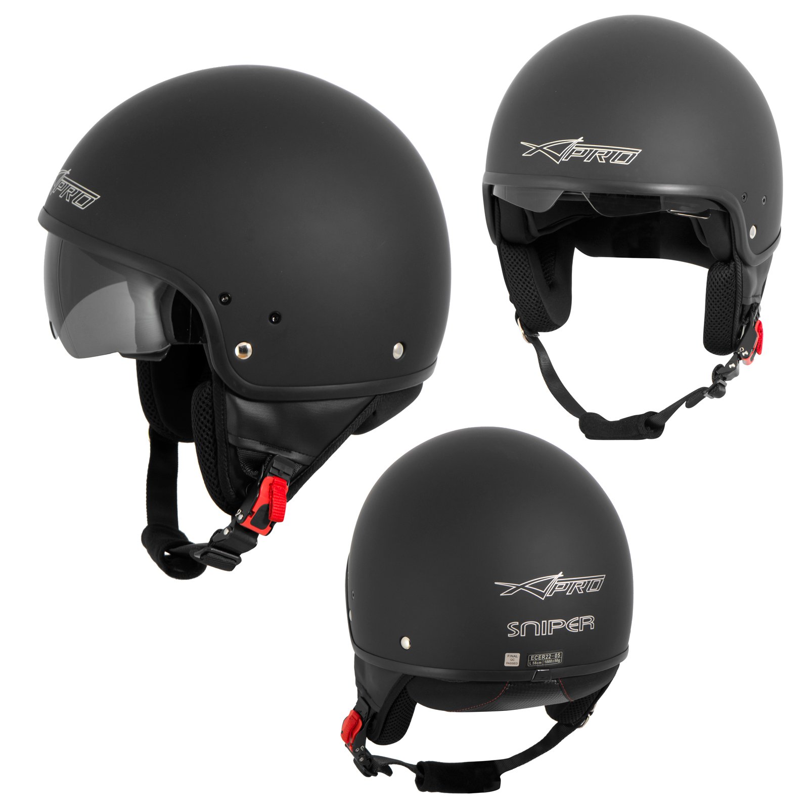 Casco Moto Jet ORIGINE Con Visiera - Omologato ECE 22-06, Leggero (1230g) - Foto 3