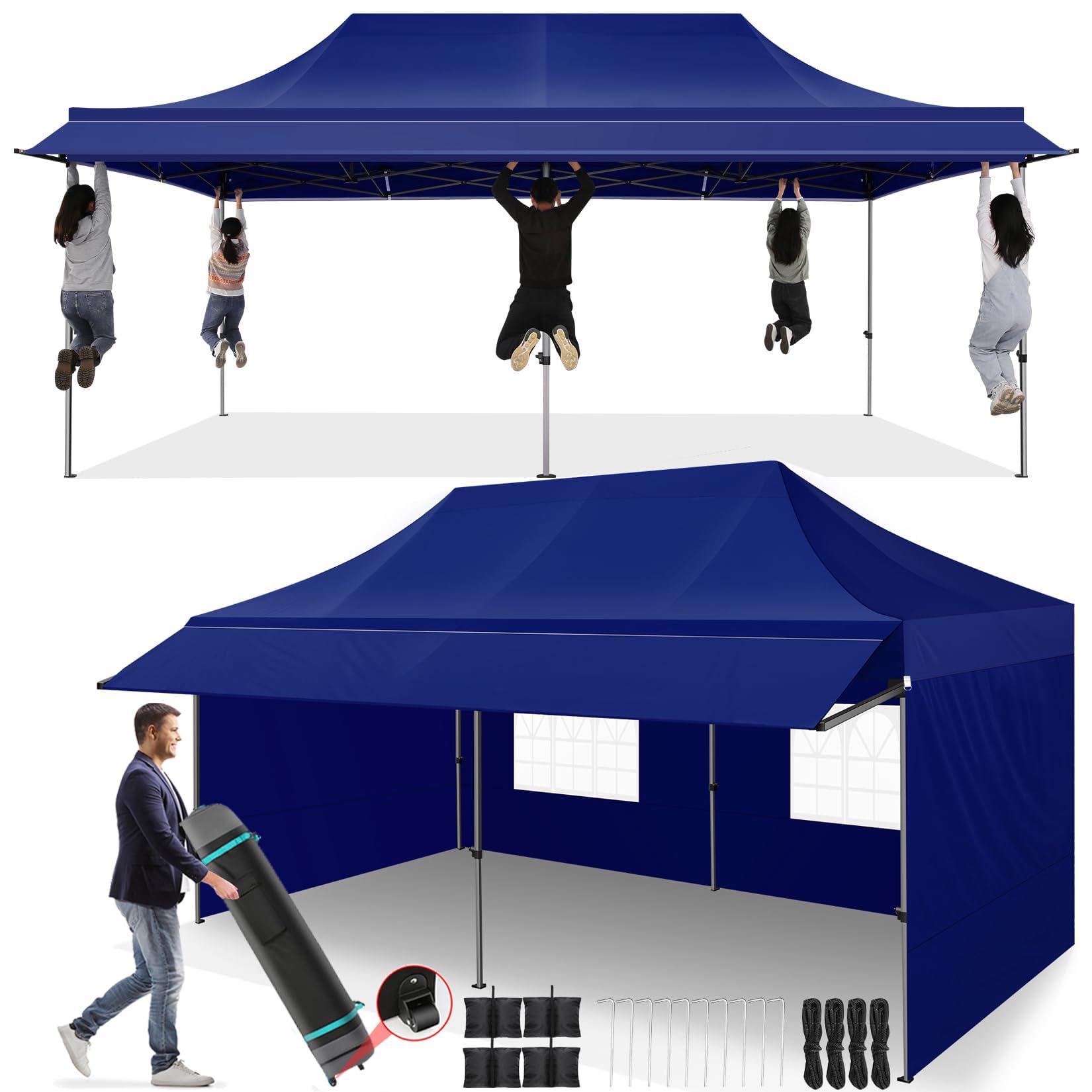 COBIZI 10x20 Pop Up Canopy Tent with Awning
