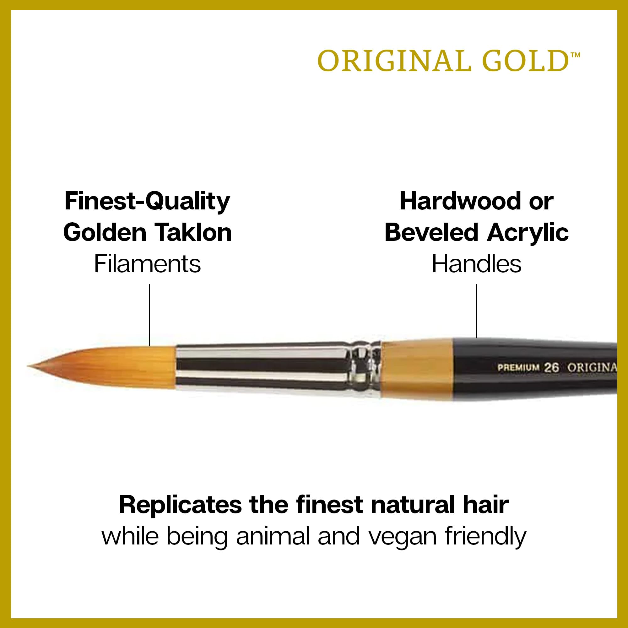 KINGART Original Gold Wood Handle Brush Set 12/Pkg-