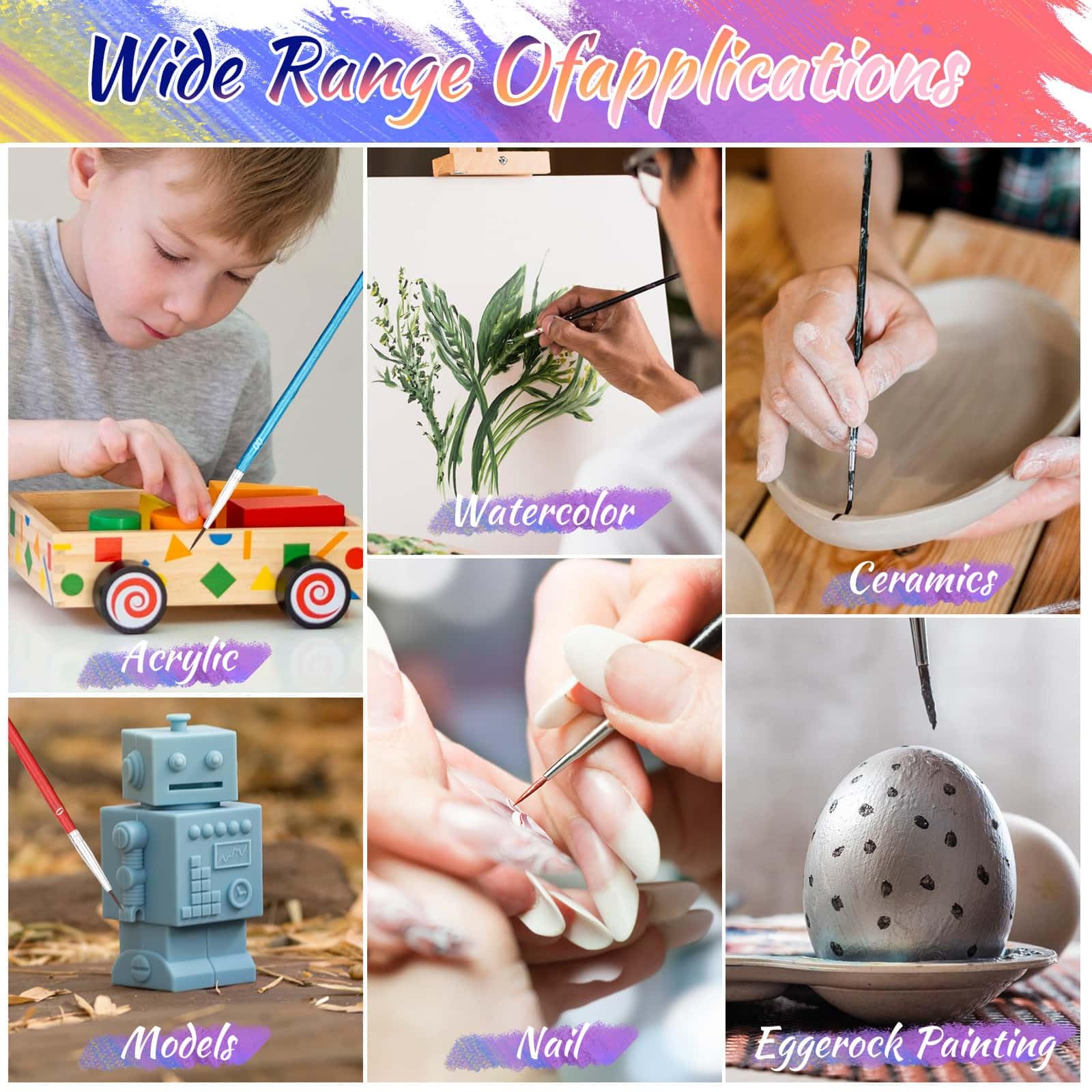 Anezus Tiny Detail Paint Brushes 30 Pcs Micro Paint Brushes Fine Tips with 3 Size #000#00#0 Precision Liner Brush for Miniature Models 40k Watercolor Acrylic Painting - Image 7