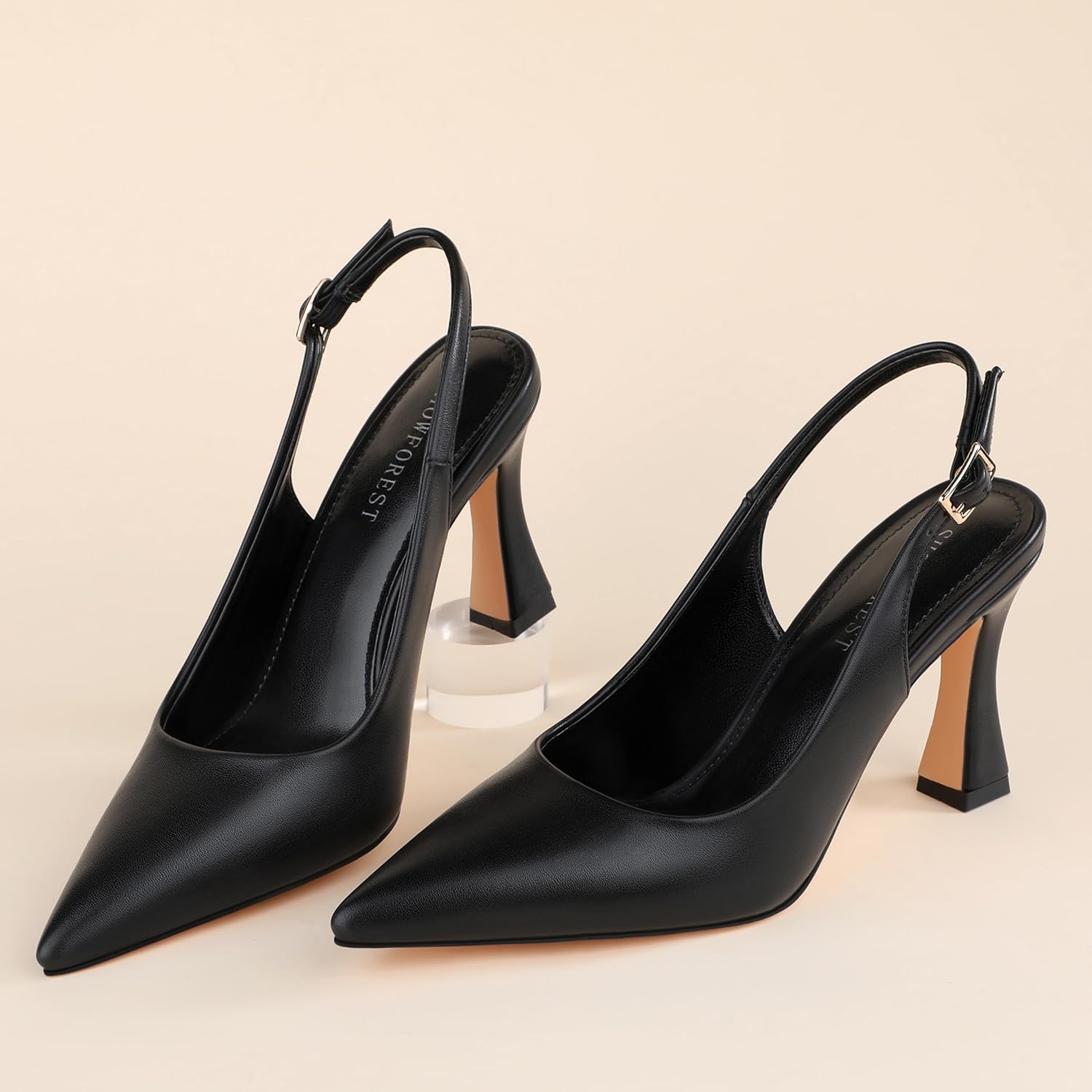 SHOWFOREST Slingback Heels for Women Pointed Closed Toe High Heels Sexy Stiletto Pumps Formal Wedding Prom Party Dress Shoes 3.5 Inch - Image 5