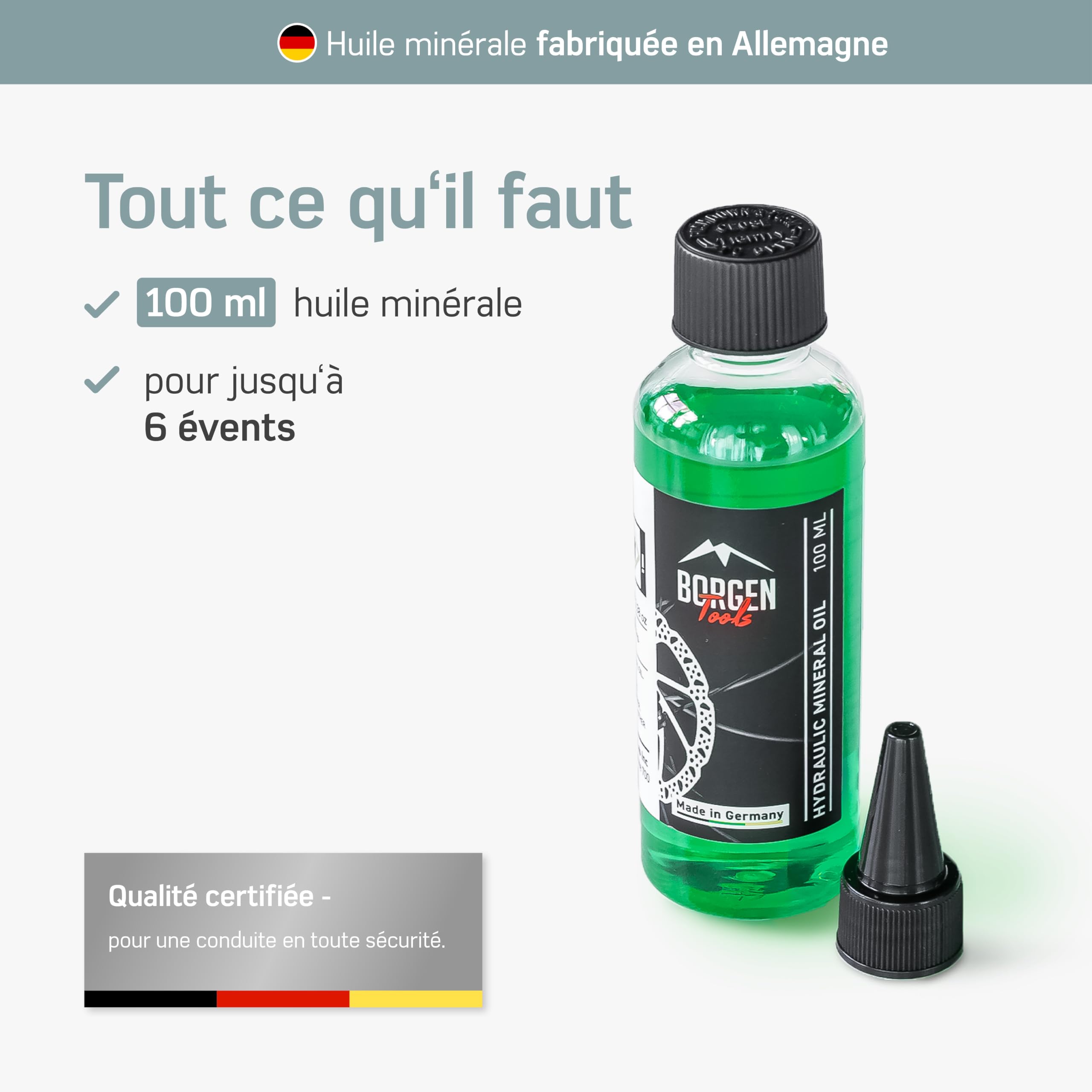 Borgen Kit de Purge Pro pour Frein à Disque SRAM Maven & DB vélo – kit Purge Frein sram avec Instructions, 100 ML d'huile minérale, pour SRAM Maven, DB4, DB6 et DB8