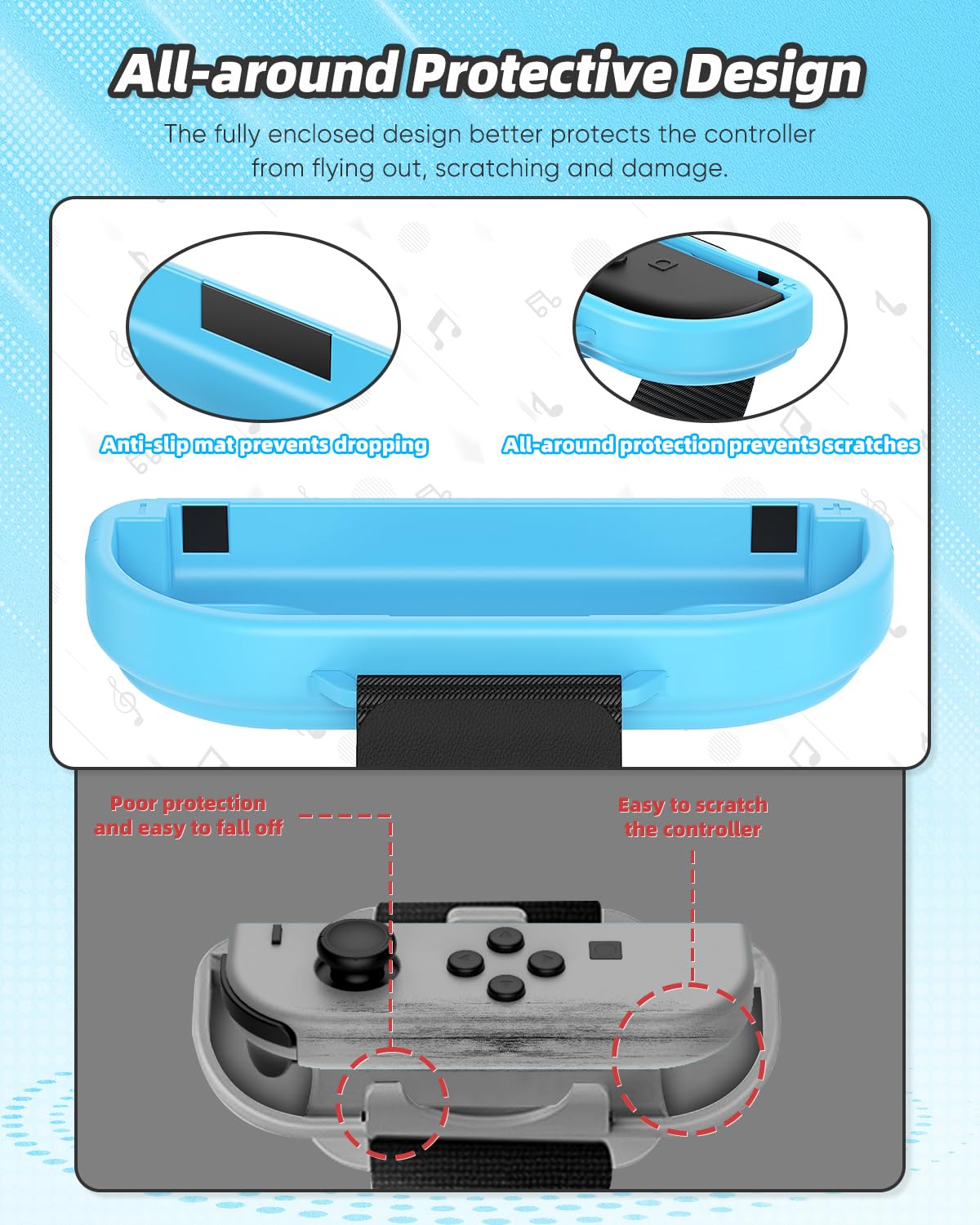KOVA Armband Straps für Nintendo Switch 2/Switch 1/OLED (Hellblau & Hellrot) für JoyCon 2, Just Dance 2026/2025/2024, Zumba Burn it Up (2 Packungen)