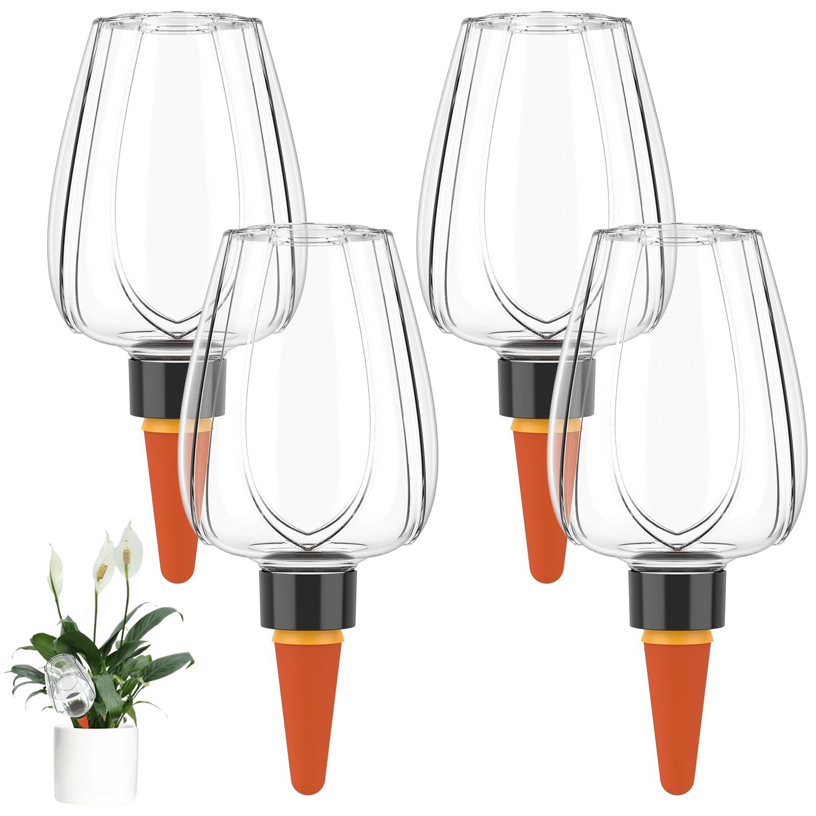 Boules d'arrosage, lot de 4 pour arrosage automatique des plantes, 350 ml/11,8 oz, boule d'arrosage auto-alimentée pour l'arrosage automatique des plantes d'intérieur, de balcon et de jardin (couleur