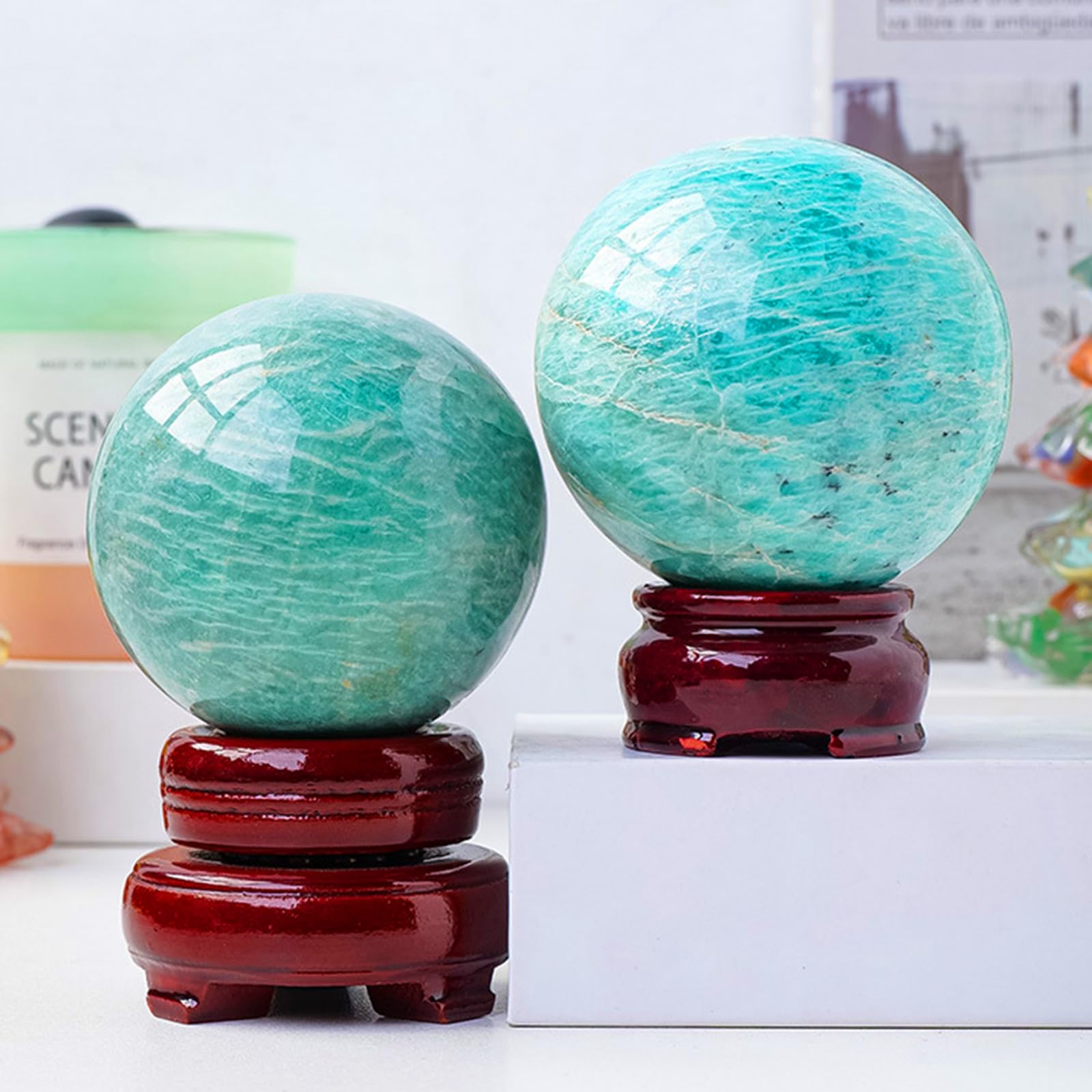Naturalna kryształowa kulka Polerowane kulki mineralne energii leczniczej dla Fengshui Dekoracja Dekoracji Domu Fotografii Crystal Sfera Crystal,3.15in(8cm)