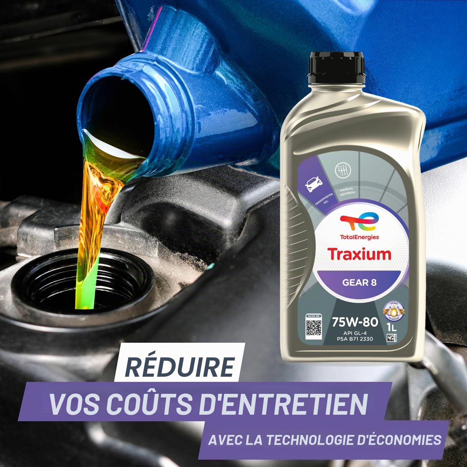 Total Traxium Gear 8 75W80 Engine Oil 1L Automotive