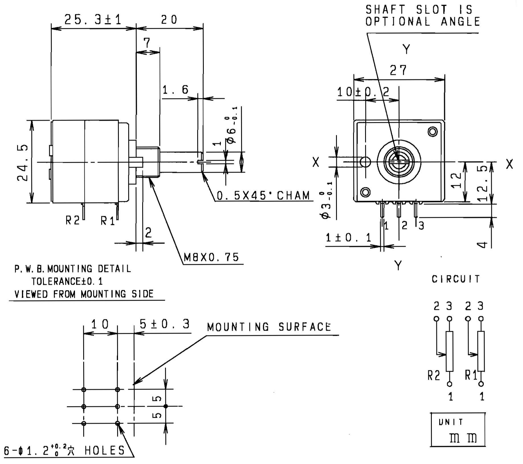 ALPS 100K Log RK27112 Stereo Drehpotentiometer 100KAx2 Ohm logarithmisch Das Blaue 6mm