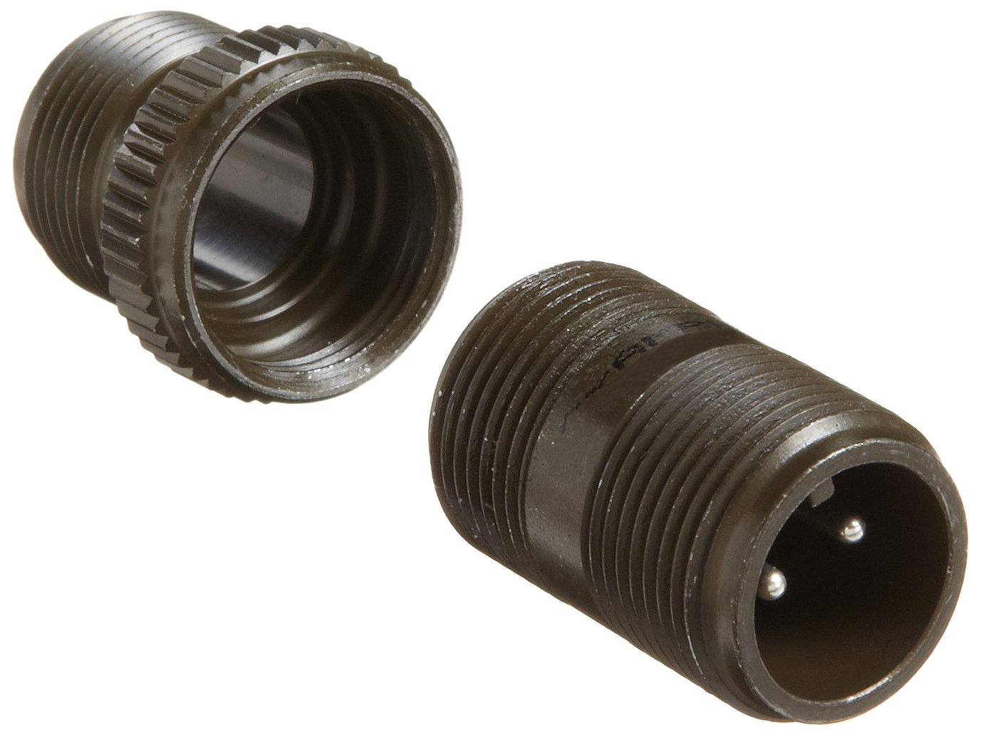 Amphenol Industrial MS3101A10SL-4P Circular Connector Pin, General Duty, Non-Environmental, Threaded Coupling, Solder Termination, Cable Connecting Plug, 10SL-4 Insert Arrangement, 10SL Shell Size, 2 Contacts