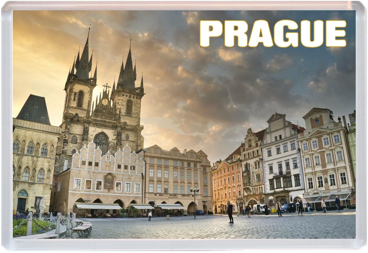 Baked Bean Store Multicolor Prague - Czech Republic - Jumbo Fridge Magnet 96 X 67Mm Bbsfhm1499