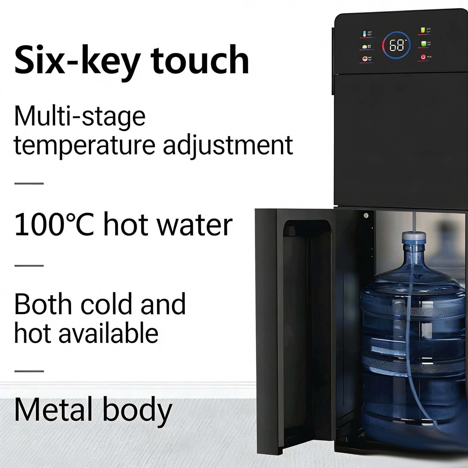 Erogatore acqua, Refrigeratore D'acqua Bollitura Istantanea, 5 temperature, dispenser acqua ufficio con caricamento dal basso, Adatto per spazi commerciali