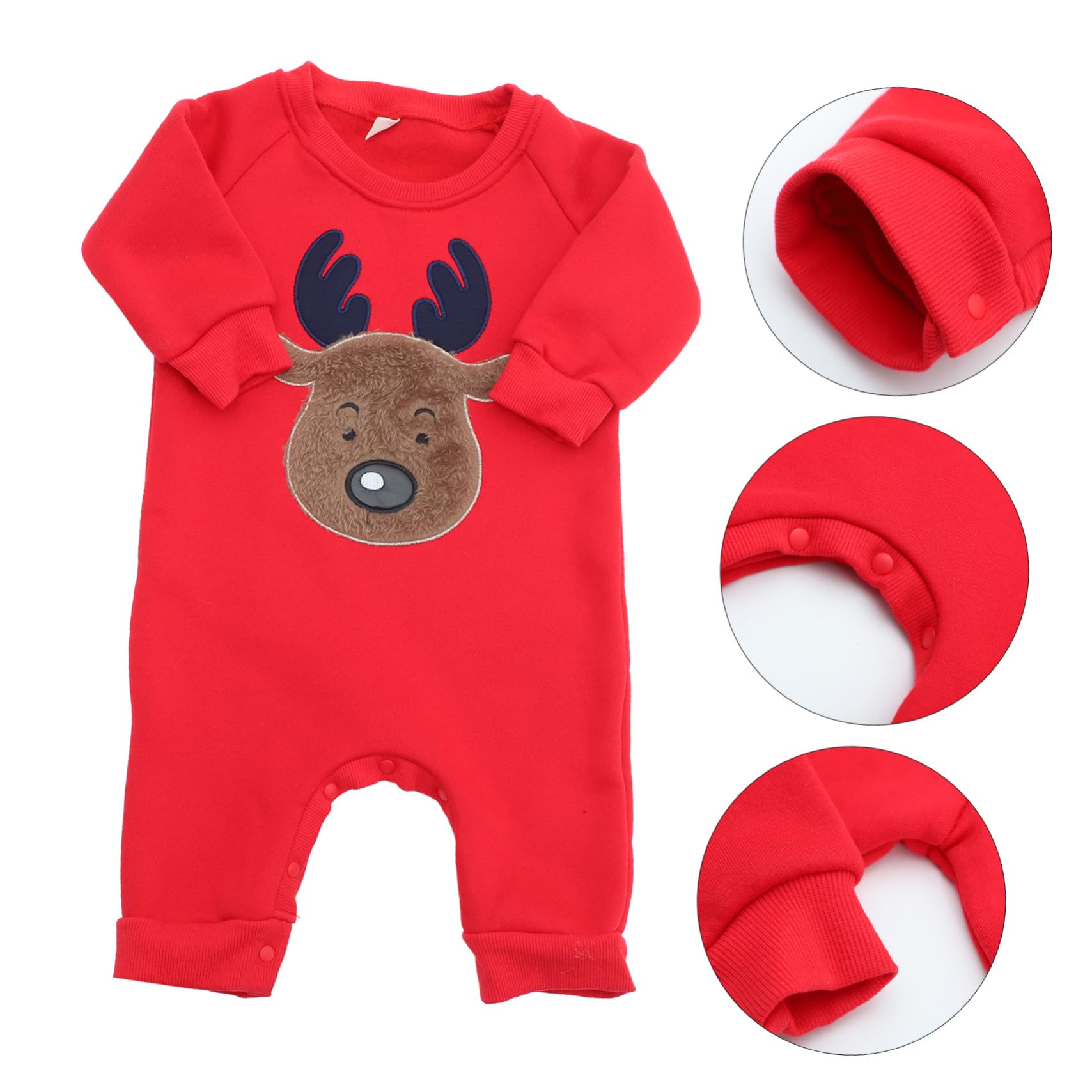 Mono para Niña Recién Nacido de Invierno con Diseño de Navideño Ropa Infantil de Algodón Transpirable y Cálida para Niña